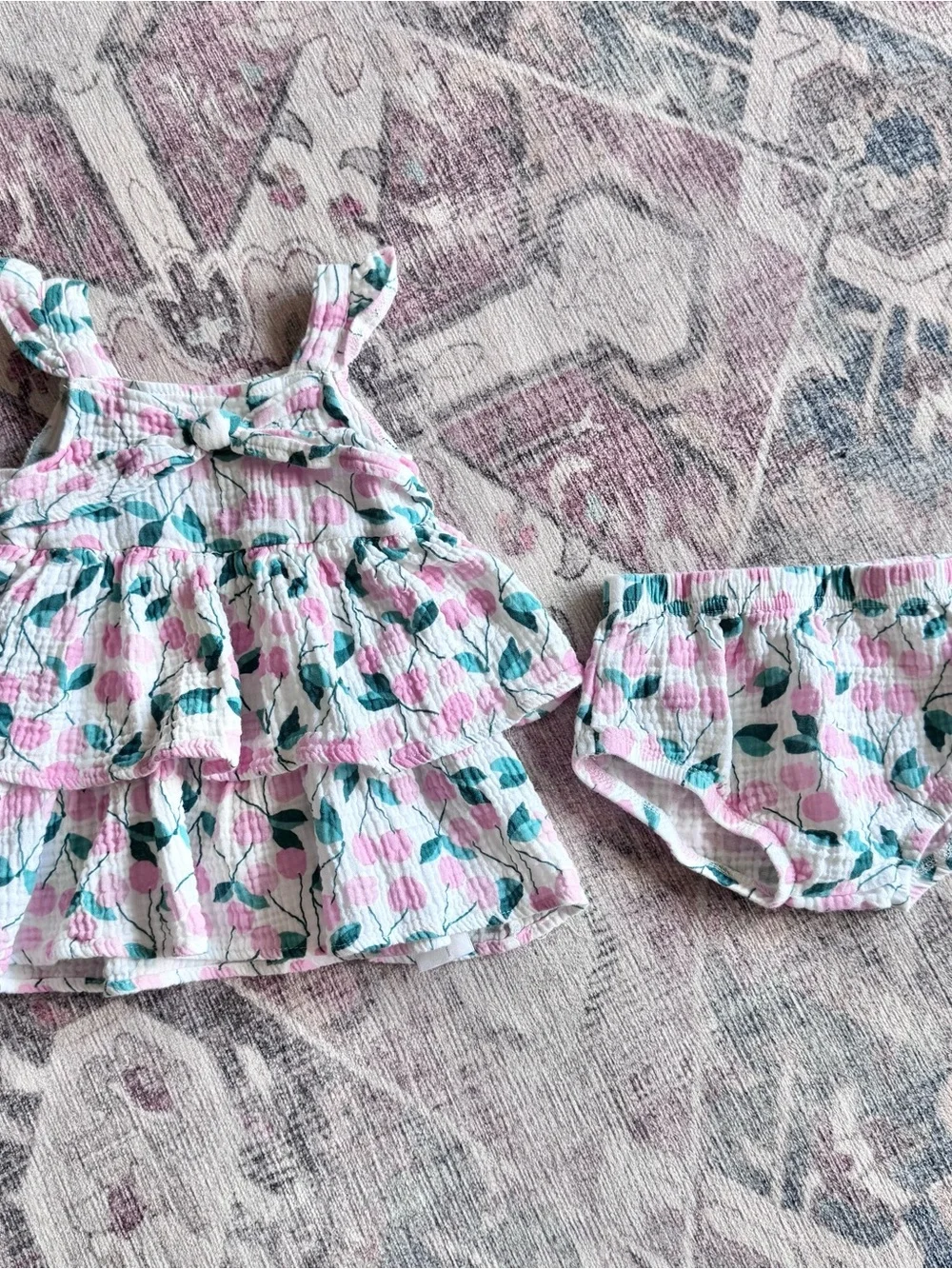 Baby Girl Clothing Lot 9M Floral Dresses Rompers Bloomers Shorts